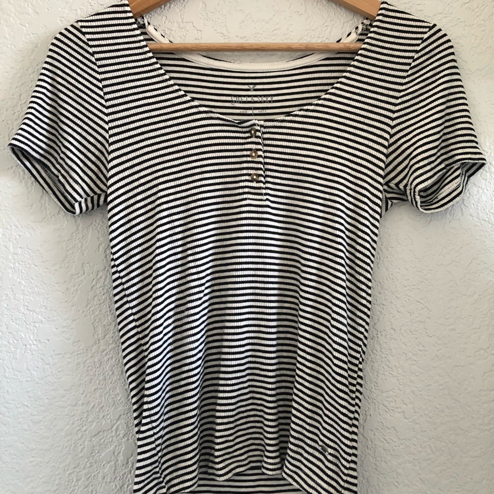 Black and white striped tee shirt